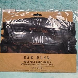 Rae Dunn 2 Pack Face Masks in LOVE & SMILE